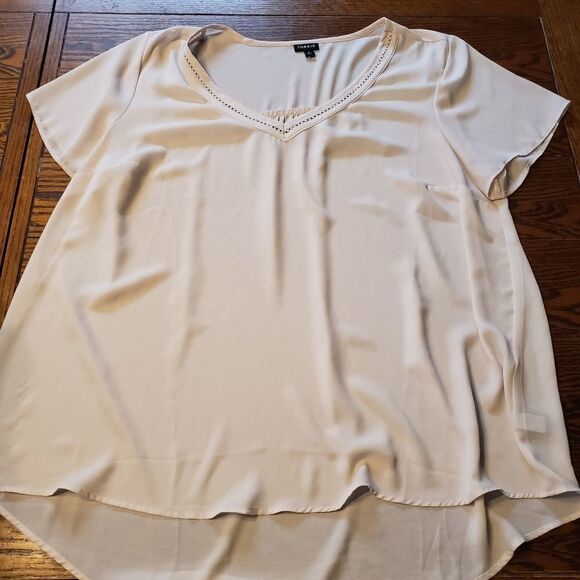 Torrid pale pink georgette eyelet  blouse size 2 - Picture 4 of 7